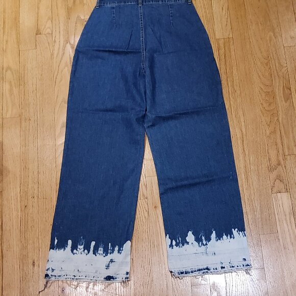 NWT Calik Denim Wide Leg High Waisted Pleated Embellished Jeans Size 27" - Picture 7 of 7